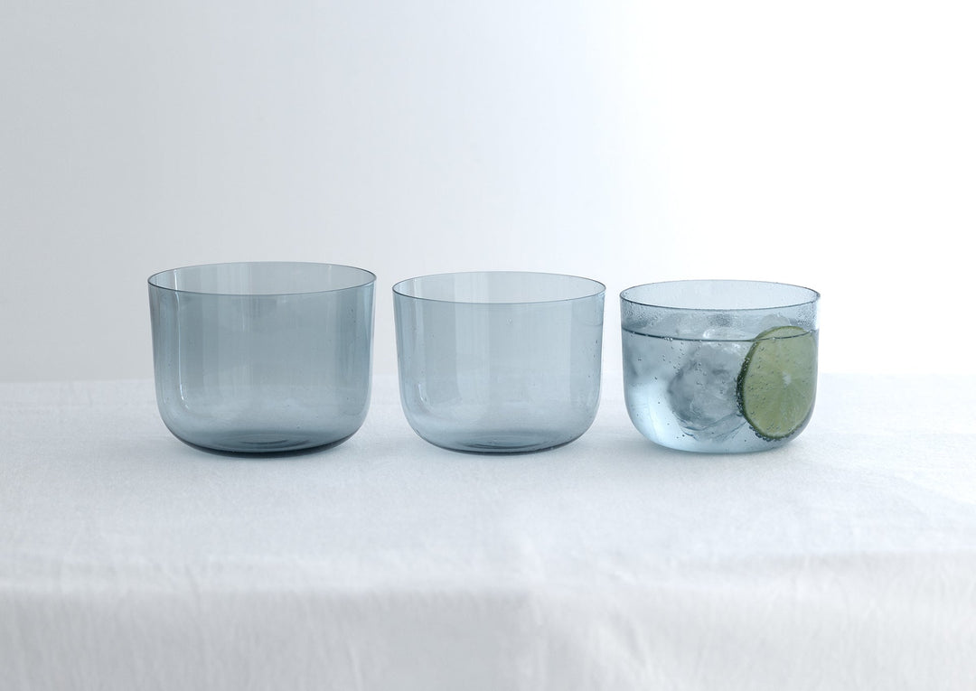 店舗に！【ガラス容器　銀彩　ブルー　瑠璃　ミルク入れ　カットグラス　5点・A9】 店舗に！【ガラス容器 銀彩 ブルー 瑠璃 ミルク入れ カット